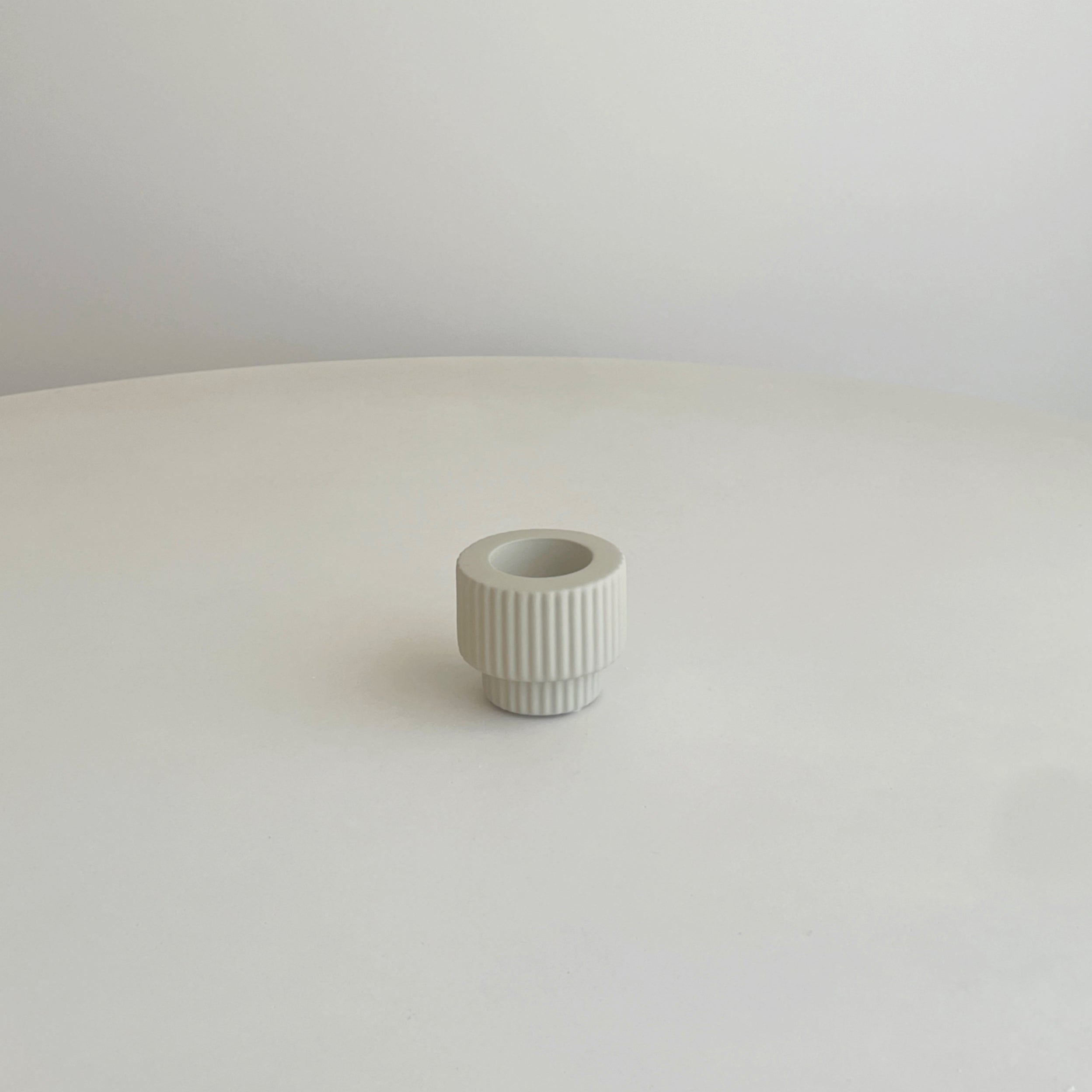 Ceramic Ribbed Tealight Candle Holder